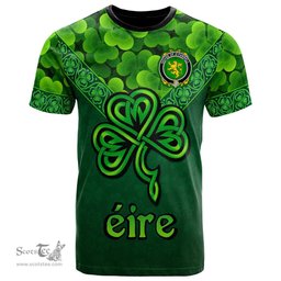 ScotsTee Shop Irish House of O FARRELL Coat of Arms Irish T Shirt Irish Shamrock Triangle Style