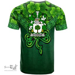 ScotsTee Shop Irish Connor or O Connor Faly Coat of Arms Irish T Shirt Irish Shamrock Triangle Style