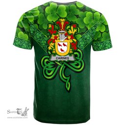 ScotsTee Shop Irish Cairnes Coat of Arms Irish T Shirt Irish Shamrock Triangle Style