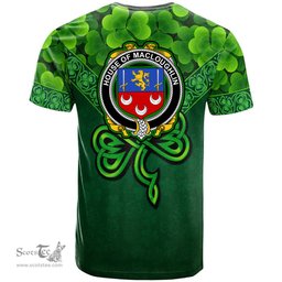 ScotsTee Shop Irish House of MACLOUGHLIN Tirconnell Coat of Arms Irish T Shirt Irish Shamrock Triangle Style
