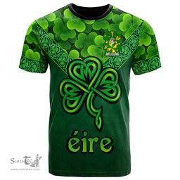 ScotsTee Shop Irish Crotty or O Crotty Coat of Arms Irish T Shirt Irish Shamrock Triangle Style