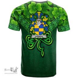 ScotsTee Shop Irish Cusack Coat of Arms Irish T Shirt Irish Shamrock Triangle Style