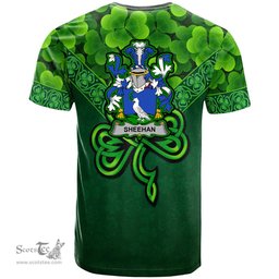 ScotsTee Shop Irish Sheehan or O Sheehan Coat of Arms Irish T Shirt Irish Shamrock Triangle Style