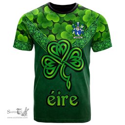 ScotsTee Shop Irish Sheehan or O Sheehan Coat of Arms Irish T Shirt Irish Shamrock Triangle Style