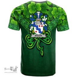 ScotsTee Shop Irish Biggar Coat of Arms Irish T Shirt Irish Shamrock Triangle Style