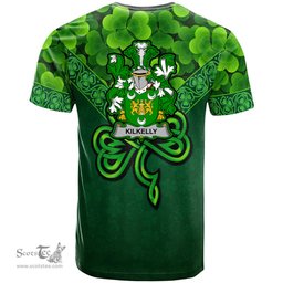ScotsTee Shop Irish Kilkelly or Killikelly Coat of Arms Irish T Shirt Irish Shamrock Triangle Style
