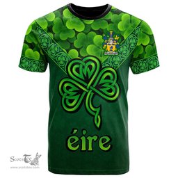 ScotsTee Shop Irish McCausland Coat of Arms Irish T Shirt Irish Shamrock Triangle Style