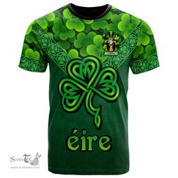 ScotsTee Shop Irish Towers Coat of Arms Irish T Shirt Irish Shamrock Triangle Style