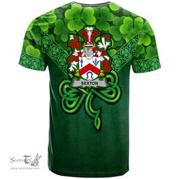 ScotsTee Shop Irish Sexton Coat of Arms Irish T Shirt Irish Shamrock Triangle Style