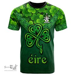 ScotsTee Shop Irish Ruxton Coat of Arms Irish T Shirt Irish Shamrock Triangle Style