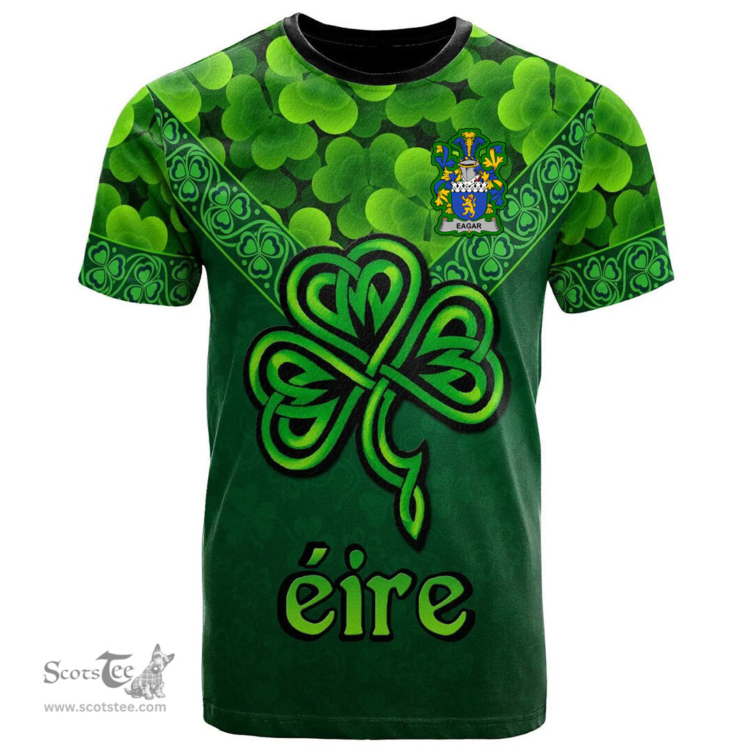 ScotsTee Shop Irish Eagar Coat of Arms Irish T Shirt Irish Shamrock Triangle Style