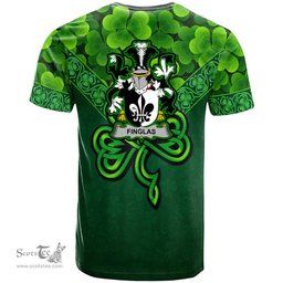 ScotsTee Shop Irish Finglas Coat of Arms Irish T Shirt Irish Shamrock Triangle Style