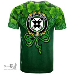 ScotsTee Shop Irish House of O CONNOLLY Coat of Arms Irish T Shirt Irish Shamrock Triangle Style