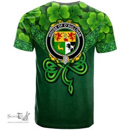 ScotsTee Shop Irish House of O SULLIVAN Coat of Arms Irish T Shirt Irish Shamrock Triangle Style