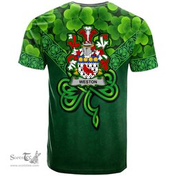 ScotsTee Shop Irish Weston Coat of Arms Irish T Shirt Irish Shamrock Triangle Style