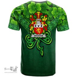 ScotsTee Shop Irish Wickham Coat of Arms Irish T Shirt Irish Shamrock Triangle Style