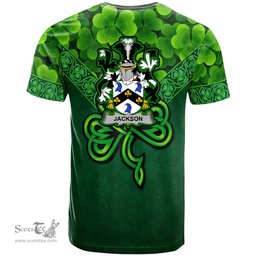 ScotsTee Shop Irish Jackson Coat of Arms Irish T Shirt Irish Shamrock Triangle Style