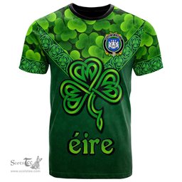 ScotsTee Shop Irish House of O KELLY Coat of Arms Irish T Shirt Irish Shamrock Triangle Style