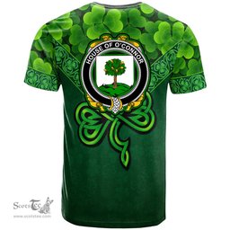 ScotsTee Shop Irish House of O CONNOR Faly Coat of Arms Irish T Shirt Irish Shamrock Triangle Style