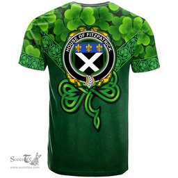 ScotsTee Shop Irish House of FITZPATRICK Coat of Arms Irish T Shirt Irish Shamrock Triangle Style