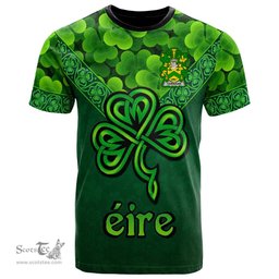ScotsTee Shop Irish Corrigan or O Corrigan Coat of Arms Irish T Shirt Irish Shamrock Triangle Style