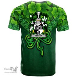 ScotsTee Shop Irish Nelson or Nealson Coat of Arms Irish T Shirt Irish Shamrock Triangle Style