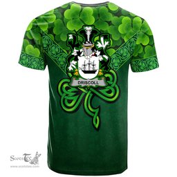 ScotsTee Shop Irish Driscoll or O Driscoll Coat of Arms Irish T Shirt Irish Shamrock Triangle Style