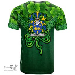 ScotsTee Shop Irish Kindelan or O Kindelan Coat of Arms Irish T Shirt Irish Shamrock Triangle Style
