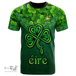 ScotsTee Shop Irish Rooney or O Rooney Coat of Arms Irish T Shirt Irish Shamrock Triangle Style