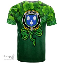 ScotsTee Shop Irish House of TOBIN Coat of Arms Irish T Shirt Irish Shamrock Triangle Style