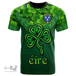 ScotsTee Shop Irish House of TOBIN Coat of Arms Irish T Shirt Irish Shamrock Triangle Style