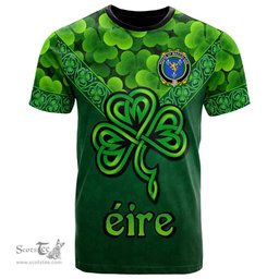 ScotsTee Shop Irish House of MACCOLGAN Coat of Arms Irish T Shirt Irish Shamrock Triangle Style