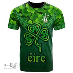 ScotsTee Shop Irish Connor or O Connor Don Coat of Arms Irish T Shirt Irish Shamrock Triangle Style