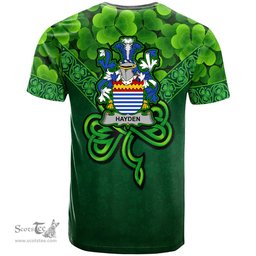 ScotsTee Shop Irish Hayden or O Hayden Coat of Arms Irish T Shirt Irish Shamrock Triangle Style