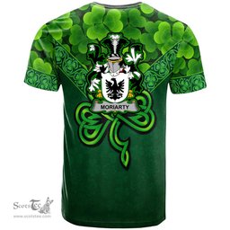 ScotsTee Shop Irish Moriarty or O Moriarty Coat of Arms Irish T Shirt Irish Shamrock Triangle Style