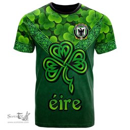 ScotsTee Shop Irish House of O MORIARTY Coat of Arms Irish T Shirt Irish Shamrock Triangle Style