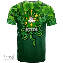 ScotsTee Shop Irish Mullady or O Mullady Coat of Arms Irish T Shirt Irish Shamrock Triangle Style