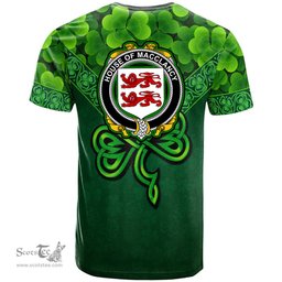 ScotsTee Shop Irish House of MACCLANCY Coat of Arms Irish T Shirt Irish Shamrock Triangle Style