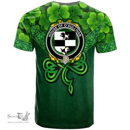 ScotsTee Shop Irish House of O SULLIVAN Beare Coat of Arms Irish T Shirt Irish Shamrock Triangle Style