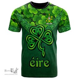 ScotsTee Shop Irish Dowd or O Dowd Coat of Arms Irish T Shirt Irish Shamrock Triangle Style