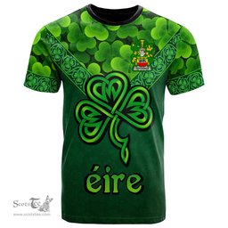 ScotsTee Shop Irish Heffernan or O Heffernan Coat of Arms Irish T Shirt Irish Shamrock Triangle Style