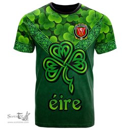 ScotsTee Shop Irish House of O DEMPSEY Coat of Arms Irish T Shirt Irish Shamrock Triangle Style
