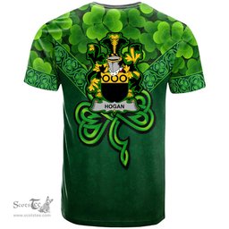 ScotsTee Shop Irish Hogan or O Hogan Coat of Arms Irish T Shirt Irish Shamrock Triangle Style