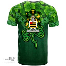 ScotsTee Shop Irish Tallant or Tallon Coat of Arms Irish T Shirt Irish Shamrock Triangle Style