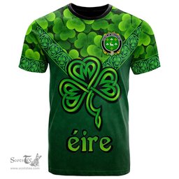 ScotsTee Shop Irish House of MACCURTIN Coat of Arms Irish T Shirt Irish Shamrock Triangle Style