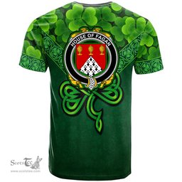 ScotsTee Shop Irish House of FAGAN Coat of Arms Irish T Shirt Irish Shamrock Triangle Style