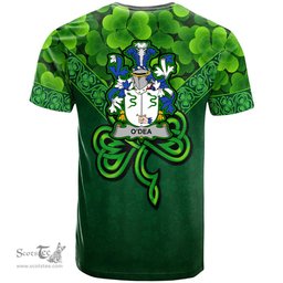 ScotsTee Shop Irish Dea or O Dea Coat of Arms Irish T Shirt Irish Shamrock Triangle Style