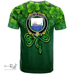 ScotsTee Shop Irish House of O CAHILL Coat of Arms Irish T Shirt Irish Shamrock Triangle Style