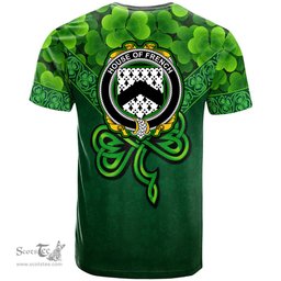 ScotsTee Shop Irish House of FRENCH Coat of Arms Irish T Shirt Irish Shamrock Triangle Style