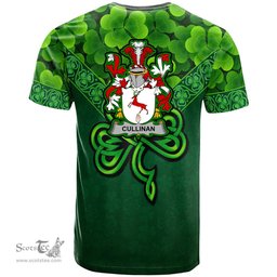 ScotsTee Shop Irish Cullinan or O Cullinane Coat of Arms Irish T Shirt Irish Shamrock Triangle Style